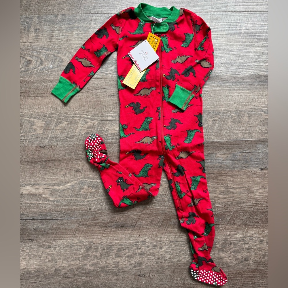 New Hanna Andersson holiday dinosaur 🦖 zip footed pajama sleeper